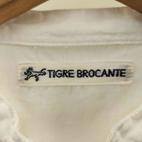 ティグルブロカンテ TIGRE BROCANTE フリルデザイン 長袖ドレスリネンシャツ レディース FREE